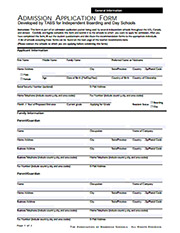 Admission Application Form
